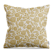 Load image into Gallery viewer, Gold Floral Pattern - Throw Pillow