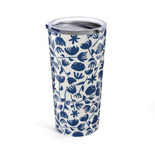 Load image into Gallery viewer, Dark Blue Floral Travel Mug