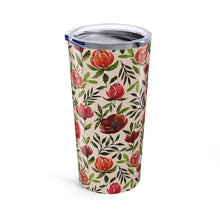 Load image into Gallery viewer, Burgundy Watercolor Floral Travel Mug