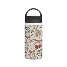 Load image into Gallery viewer, Cherry and Roses Handle Lid Water Bottle
