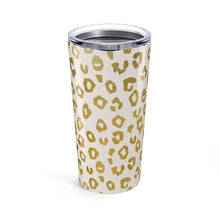 Load image into Gallery viewer, Gold Leopard Print Travel Mug