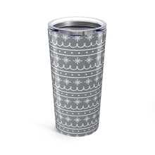 Load image into Gallery viewer, Gray Snowflake Pattern Travel Mug