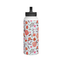 Load image into Gallery viewer, Red Floral Handle Lid Water Bottle