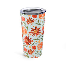 Load image into Gallery viewer, Burnt Orange Flower Burst Travel Mug