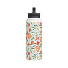 Load image into Gallery viewer, Burnt Orange Floral Handle Lid Water Bottle