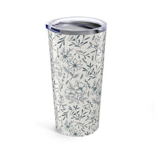Load image into Gallery viewer, Blue Gray Flower Travel Mug