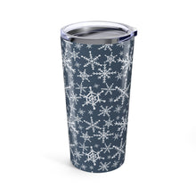 Load image into Gallery viewer, Blue Snowflakes Travel Mug
