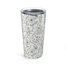 Load image into Gallery viewer, Blue Gray Flower Travel Mug