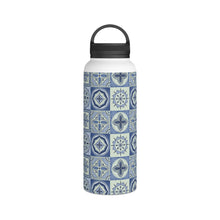 Load image into Gallery viewer, Mediterranean Blue Tile Handle Lid Water Bottle
