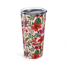 Load image into Gallery viewer, Pink Tropical Flower Travel Mug