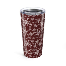 Load image into Gallery viewer, Red Snowflakes Travel Mug