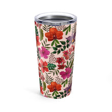 Load image into Gallery viewer, Pink Tropical Flower Travel Mug