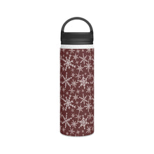Load image into Gallery viewer, Red Snowflakes Handle Lid Water Bottle