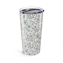 Load image into Gallery viewer, Blue Gray Flower Travel Mug