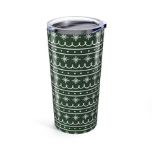 Load image into Gallery viewer, Green Snowflake Pattern Travel Mug