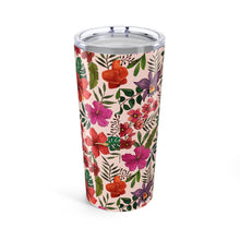 Load image into Gallery viewer, Pink Tropical Flower Travel Mug