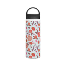 Load image into Gallery viewer, Red Floral Handle Lid Water Bottle
