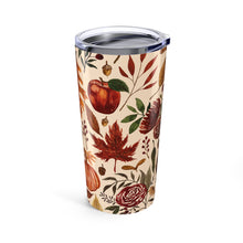 Load image into Gallery viewer, Watercolor Floral Pumpkin, Leaves and Berries Travel Mug