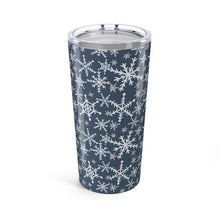 Load image into Gallery viewer, Blue Snowflakes Travel Mug