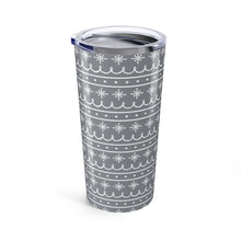 Load image into Gallery viewer, Gray Snowflake Pattern Travel Mug