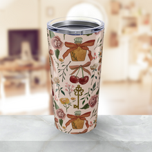 Load image into Gallery viewer, Bows, Flowers and Cherries Travel Mug