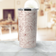 Load image into Gallery viewer, Burgundy Magnolia Travel Mug