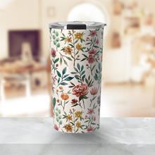 Load image into Gallery viewer, Colorful Watercolor Flowers Travel Mug