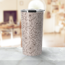 Load image into Gallery viewer, Pink Flower Travel Mug