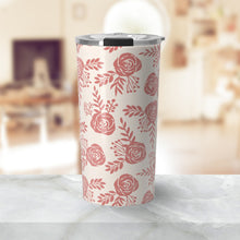 Load image into Gallery viewer, Warm Pink Floral Travel Mug