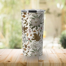 Load image into Gallery viewer, Watercolor Fall Leaves and Flowers Travel Mug