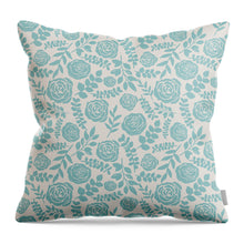 Load image into Gallery viewer, Baby Blue Floral Pattern - Throw Pillow