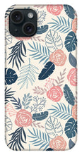 Load image into Gallery viewer, Blue and Blush Tropical Floral Pattern - Phone Case