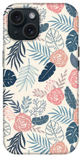 Load image into Gallery viewer, Blue and Blush Tropical Floral Pattern - Phone Case