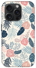 Load image into Gallery viewer, Blue and Blush Tropical Floral Pattern - Phone Case