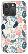 Load image into Gallery viewer, Blue and Blush Tropical Floral Pattern - Phone Case