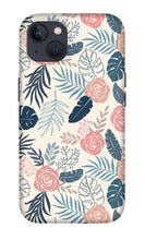 Load image into Gallery viewer, Blue and Blush Tropical Floral Pattern - Phone Case