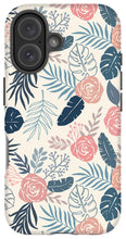 Load image into Gallery viewer, Blue and Blush Tropical Floral Pattern - Phone Case