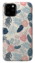 Load image into Gallery viewer, Blue and Blush Tropical Floral Pattern - Phone Case