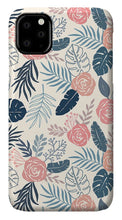 Load image into Gallery viewer, Blue and Blush Tropical Floral Pattern - Phone Case