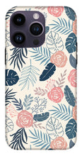 Load image into Gallery viewer, Blue and Blush Tropical Floral Pattern - Phone Case