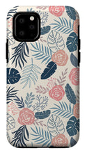 Load image into Gallery viewer, Blue and Blush Tropical Floral Pattern - Phone Case