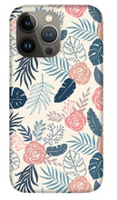 Load image into Gallery viewer, Blue and Blush Tropical Floral Pattern - Phone Case