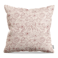 Load image into Gallery viewer, Burgundy Magnolia Pattern - Throw Pillow