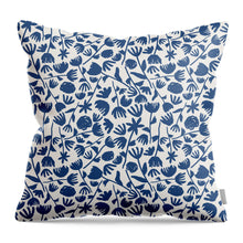 Load image into Gallery viewer, Dark Blue Floral Pattern - Throw Pillow