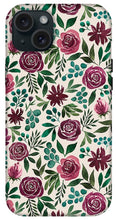 Load image into Gallery viewer, Deep Magenta Floral Eucalyptus Pattern - Phone Case