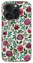Load image into Gallery viewer, Deep Magenta Floral Eucalyptus Pattern - Phone Case