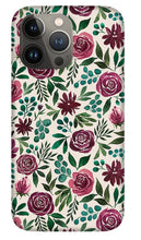 Load image into Gallery viewer, Deep Magenta Floral Eucalyptus Pattern - Phone Case