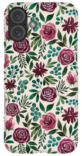 Load image into Gallery viewer, Deep Magenta Floral Eucalyptus Pattern - Phone Case