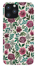 Load image into Gallery viewer, Deep Magenta Floral Eucalyptus Pattern - Phone Case