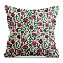 Load image into Gallery viewer, Magenta Floral Eucalyptus Pattern - Throw Pillow